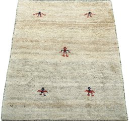 Surface texture of New Persian Gabbeh rug with natural Wool and intricate pattern