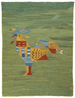 Full view of New Kilim Dastan rug from Turkey, 140 × 106 cm in Multi Color tones
