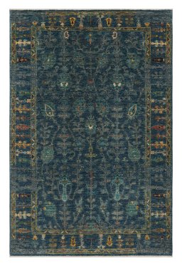 Full view of New Farahan rug from Pakistan, 181 × 120 cm in Blue tones