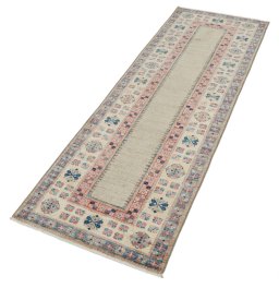 Close-up detail of New Kazak rug from Pakistan showing Wool weave