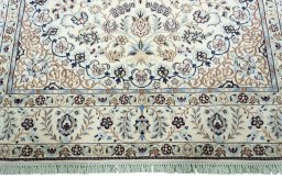 Full view of 2000s Nain rug from Iran / Persia, 270 × 174 cm in Beige tones