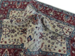 Full view of New Farahan rug from Pakistan, 188 × 149 cm in Beige tones