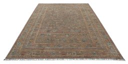 Surface texture of New Samarkand rug with natural Wool and intricate pattern