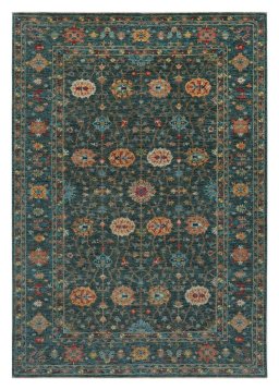 Full view of New Farahan rug from Pakistan, 295 × 206 cm in Green tones