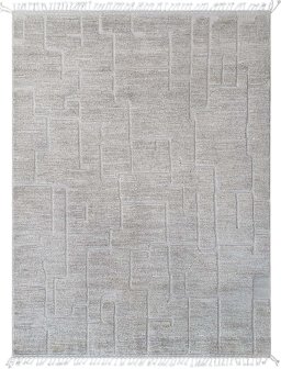 Full view of New Morocco rug from Pakistan, 240 × 180 cm in Gray tones
