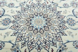 Central medallion detail of 2000s Nain rug from Iran / Persia