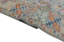 Close-up detail of New Kazak rug from Pakistan showing Wool weave