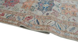 Close-up detail of New Kazak rug from Pakistan showing Wool weave