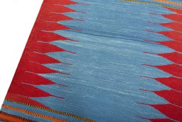 Surface texture of New Kilim Sofre rug with natural Wool and intricate pattern