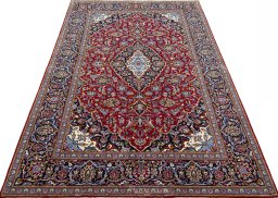 Surface texture of New Kashan rug with natural Cork and intricate pattern
