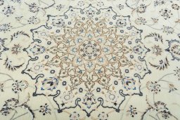 Central medallion detail of 2000s Nain rug from Iran / Persia