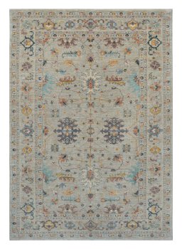 Full view of New Farahan rug from Pakistan, 289 × 204 cm in Beige tones