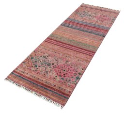 Close-up detail of New Samarkand rug from Pakistan showing Wool weave