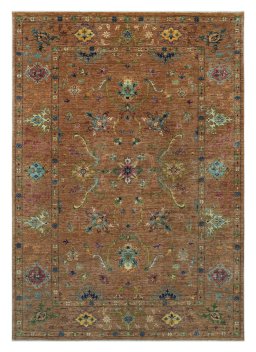 Full view of New Farahan rug from Pakistan, 239 × 169 cm in Yellow tones