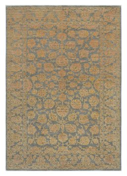 Full view of New Farahan rug from Pakistan, 239 × 161 cm in Gray tones