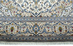 Full view of 2000s Kashan rug from Iran / Persia, 312 × 196 cm in Beige tones