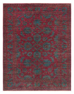 Full view of New Farahan rug from Pakistan, 195 × 149 cm in Red tones