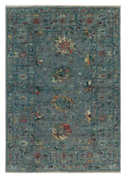 Full view of New Farahan rug from Pakistan, 148 × 101 cm in Blue tones