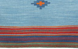 Central medallion detail of New Kilim Sofre rug from Turkey