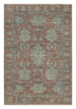 Full view of New Farahan rug from Pakistan, 119 × 83 cm in Brown tones