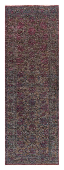 Full view of New Farahan rug from Pakistan, 249 × 81 cm in Brown tones