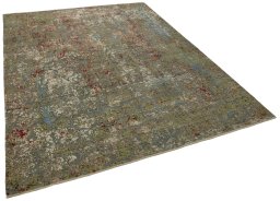 Corner detail of New Mahli rug showing border pattern and Wool pile