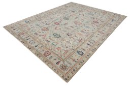 Close-up detail of New Kazak rug from Pakistan showing Wool weave