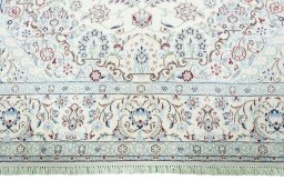 Full view of 2000s Nain rug from Iran / Persia, 314 × 199 cm in Beige tones