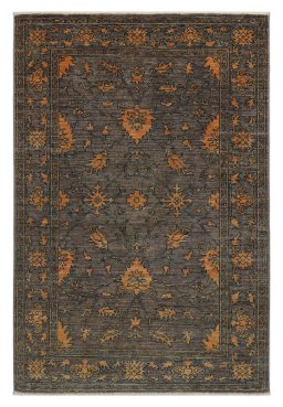 Full view of New Farahan rug from Pakistan, 146 × 98 cm in Brown tones
