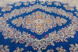 Central medallion detail of 1970s Kerman rug from Iran / Persia