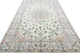 Surface texture of New Nain rug with natural Wool and intricate pattern