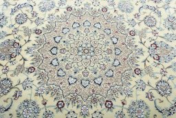 Central medallion detail of 2000s Nain rug from Iran / Persia
