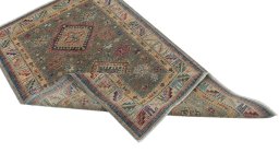 Central medallion detail of New Kazak rug from Pakistan