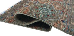 Close-up detail of New Samarkand rug from Pakistan showing Wool weave