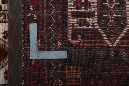 Close-up detail of 2000s Shiraz rug from Iran / Persia showing Wool weave