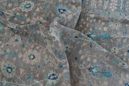 Full view of New Farahan rug from Pakistan, 292 × 206 cm in Brown tones
