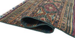 Close-up detail of New Samarkand rug from Pakistan showing Wool weave