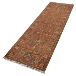 Close-up detail of New Samarkand rug from Pakistan showing Wool weave