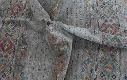 Full view of New Samarkand rug from Pakistan, 242 × 169 cm in Gray tones