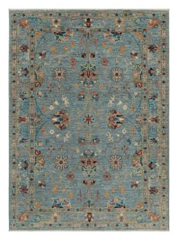 Full view of New Farahan rug from Pakistan, 176 × 127 cm in Blue tones