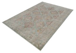 Close-up detail of New Farahan rug from Pakistan showing Wool weave