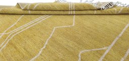 Close-up detail of New Morocco rug from Pakistan showing Wool weave