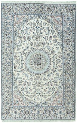 Full view of 2000s Nain rug from Iran / Persia, 300 × 195 cm in Beige tones