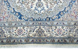 Full view of 2000s Nain rug from Iran / Persia, 308 × 195 cm in Beige tones