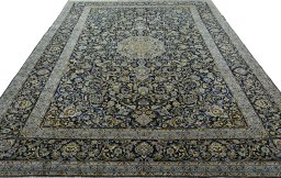 Surface texture of New Kashan rug with natural Cork and intricate pattern