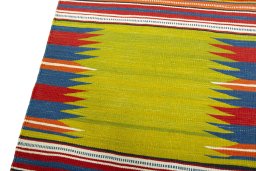 Surface texture of New Kilim Sofre rug with natural Wool and intricate pattern