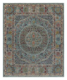 Full view of New Haj-jalili rug from Pakistan, 245 × 202 cm in Blue tones