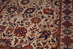 Backside of handmade New Ariana rug showing knot structure and weave density