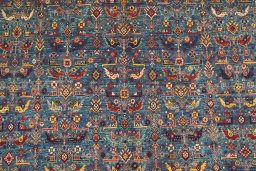 Full view of New Ariana rug from Pakistan, 259 × 170 cm in Blue tones