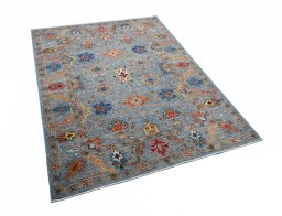 Corner detail of New Haj-jalili rug showing border pattern and Wool pile